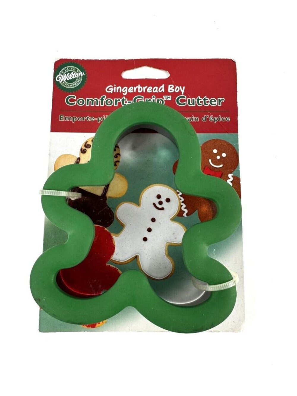 Wilton Gingerbread Boy Cookie Cutter Comfort Grip Oversized Green 2005